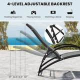 Giantex 2-in-1 Outdoor Rocking Chair, Convertible Lounge Chair with 4-Position Adjustable Backrest, Curved Armrests - Photo 7