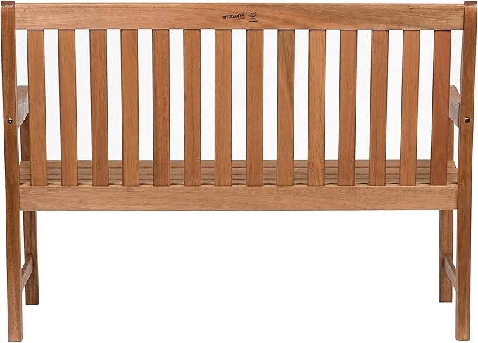 Amazonia Milano 4-Feet Patio Bench | Eucalyptus Wood | Ideal for Outdoors and Indoors, Light Brown