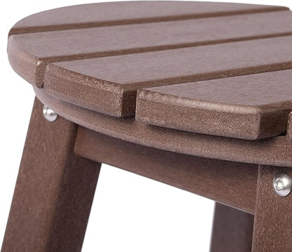 Costaelm 29" Height Outdoor Bar Stools, All-Weather Bar Stools, Adirondack Poly Patio Round Bar Stool for Patio, Deck, Kitchen Counter and Garden, Dark Brown