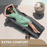 Devoko 4-Fold Padded Portable Folding Outdoor Chaise Lounge Heavy Duty Reclining Chair with Pillow & Side Pocket for - Photo 5