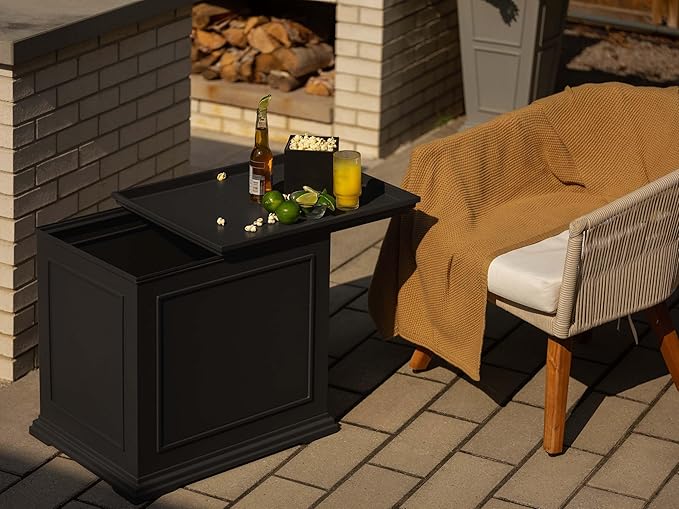 Veradek Brixton Tray Table - 2-in-1 Outdoor Side Table with Storage and Tray for Patio/Porch - Photo 2