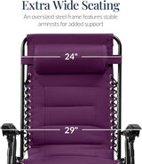 Best Choice Products Oversized Padded Zero Gravity Chair, Folding Outdoor Patio Recliner - Photo 3