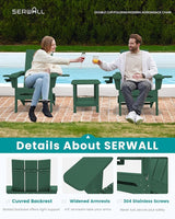 SERWALL Folding Adirondack Chair with Dual Cup Holders Set of 6, Modern Adirondack Chairs - Photo 3
