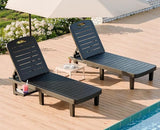 WACASA Outdoor Chaise Lounge Chairs Set of 2, Oversized Lounge Chairs with 5-Level Adjustable Backrest & Cup Holder - Photo 1