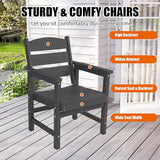 3-Piece HIPS Patio Dining Set, Outdoor Dining Table and Chairs Set with Umbrella Hole - Photo 6