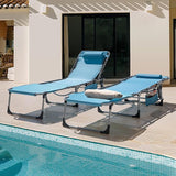 NUU GARDEN Folding Chaise Lounge Chair, Adjustable 5 Position Recliner with Face Hole and Pillow - Photo 4