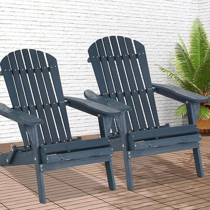 PayLessHere Adirondack Chair Set of 2, Weather Resistant Patio Chairs with Pinewood Wooden Textured for Patio Lawn Garden Backyard Deck Pool Beach Fire Pit