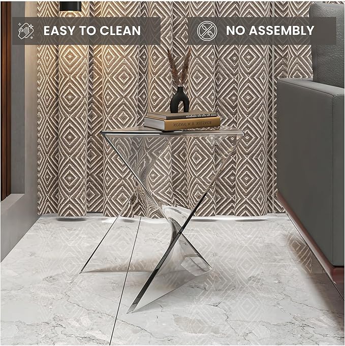 LeisureMod 15.75" Triangular Side Table, Stackable Plastic Accent End Table for Indoor & Outdoor Use - Photo 4