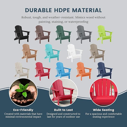 WO WESTIN OUTDOOR HDPE Laguna Outdoor Folding Poly Adirondack Chair, Red