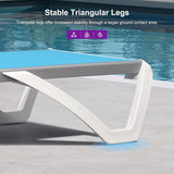 PURPLE LEAF Patio Chaise Lounge Chair Set Outside Aluminum Plastic Stackable Tanning Chairs with Side Table for Pool - Photo 7