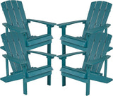Flash Furniture Charlestown Poly Resin Adirondack Chair - Sea Foam - All Weather - Indoor/Outdoor - Set of 4 - Photo 1
