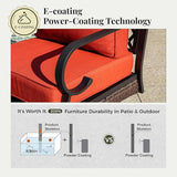 Outdoor Patio Rocking Sofa Chairs Set of 2 Steel Frame Porch Furniture with Deep Seating and 5.75" Cushions for Lawn - Photo 7
