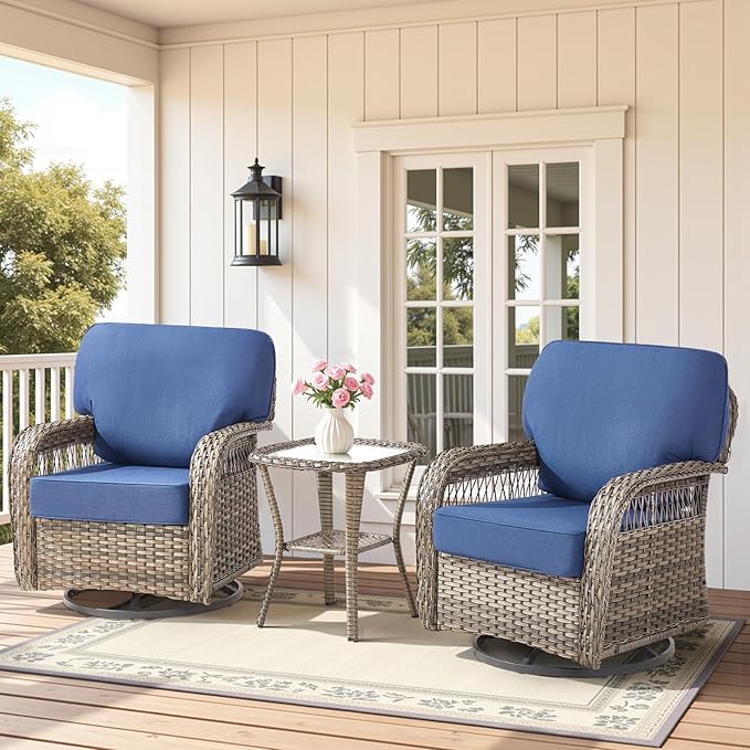 Patio Tables Wicker Side Table, Square Rattan Coffee End Table Outdoor with Storage - Photo 5