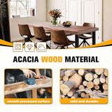 Flamaker Dining Table for 6 FSC Acacia Wood Indoor Outdoor Home Kitchen Table with Iron Legs Large Rectangular Patio - Photo 6