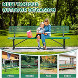 Heavy-Duty Park Bench for Outside - Black Coated Outdoor Furniture Steel Bench - Photo 6
