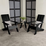 Highwood Italica Modern Adirondack 3pc Set, Includes 2 Adirondack Chairs and One Side Table, Black - Photo 2