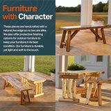SRL Rustic Logwerks Indoor Bench — Pine & Cedar Wood Bench — Front Porch Decor — Live Edge Small Bench for Entryway - Photo 6