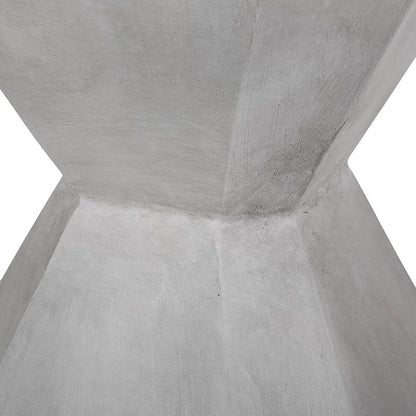 Outdoor Side Table Concrete End Table Faux Stone Small Coffee Tables, Garden Stool Plant Stand for Porch, Backyard Patio Silver-Octagonal