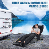 Giantex 2-in-1 Patio Chaise Lounge Chair with Detachable Mattress & Pillow, 4 Adjustable Position, Side Pocket - Photo 9