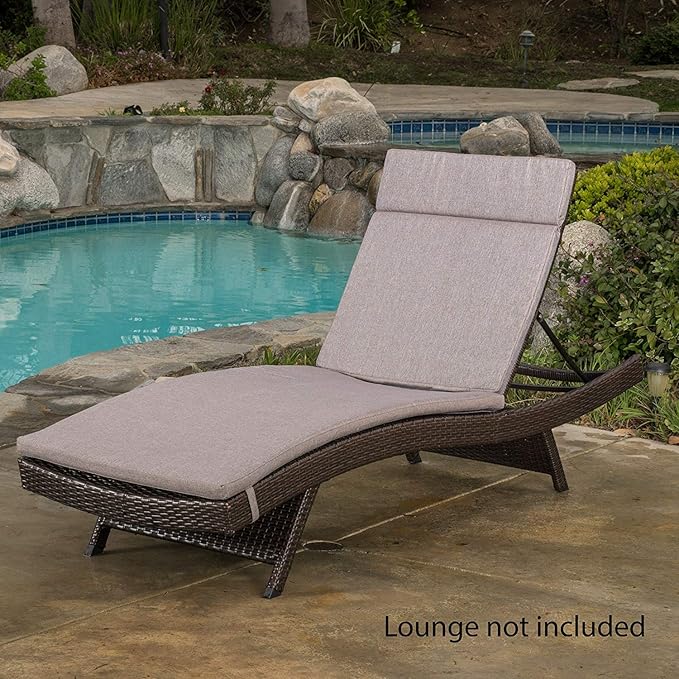 Christopher Knight Home Salem Outdoor Water Resistant Chaise Lounge Cushion, Charcoal