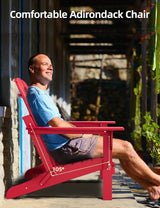 Folding Adirondack Chair - Durable HDPE Poly Lumber All-Weather Resistant - Photo 7