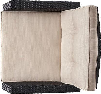 Christopher Knight Home Sanger Outdoor Club Chair with Cushions - Wicker - Dark Brown/Beige