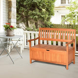 LDAILY 33 Gal Outdoor Storage Bench, Eucalyptus Multi-Functional Deck Box with 800 lbs Heavy Duty Capacity - Photo 8