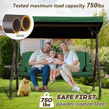 3 in 1 Patio Swing with Adjustable Canopy for Adults, 3 Seat Outdoor Swing with Thickened Cushions - Photo 3