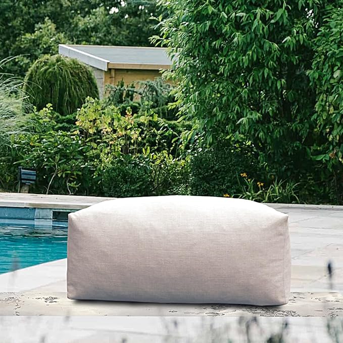 Dineli Modern Ottoman Chair Coffee Table Outdoor Furniture Patio Couch Side Table Creating a Unique Patio Garden Modular Contemporary Sofa (Light Beige)