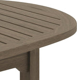 Modway Saratoga Teak Outdoor Oval Coffee Table in Weathered Gray – Low Wood Patio Coffee Table with Slatted Top and - Photo 9