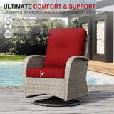 Joyside Wicker Patio Furniture Set, 6 Piece Outdoor Furniture Set with Thickened Cushions, High Back, Deep Seating - Photo 4