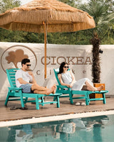 Chaise Lounge Outdoor with 6-Position, Oversized Patio Lounge Chairs with Cup Holder in HDPE - Photo 2