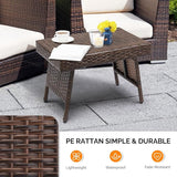 VINGLI Outdoor Folding Rattan Side Table, Portable Wicker End Table for Patio, Garden, Poolside, and Indoor Use - Photo 4