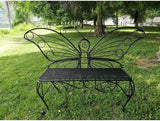 Unknown1 Antique Black Metal Butterfly Bench - Photo 1
