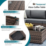 SUNLEI 5 Piece Patio Furniture Sets, Low Back All-Weather Rattan Sectional Sofa with Tea Table&Washable Couch Cushions - Photo 2
