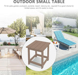 LZRS Adirondack Square Outdoor Side Table for Patio, Pool Composite Patio Table, HDPE End Tables for Backyard, Pool - Photo 7