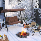 AECOJOY Outdoor Porch Swing, 3-Seat Porch Swing with Adjustable Canopy - Photo 9