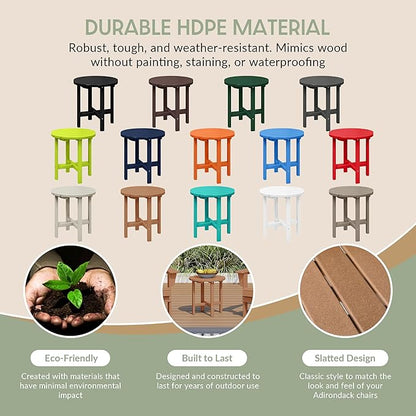 WestinTrends Dylan Adirondack Round Outdoor Side Table, Teak
