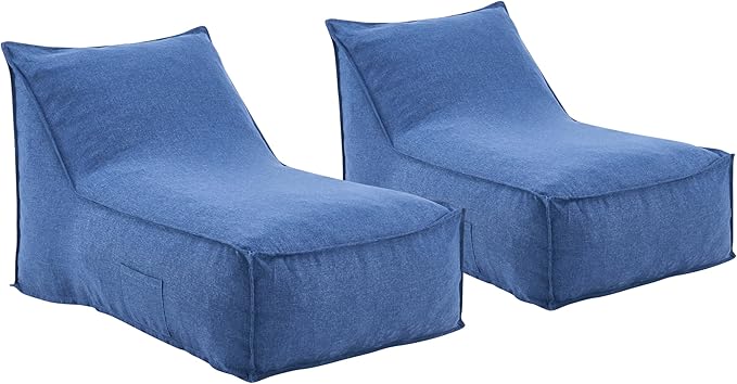 Christopher Knight Home Venny 48" L Outdoor Bean Bag Chair Set of 2, Fabric Bean Bag Chair for Adults and Kids - Photo 4