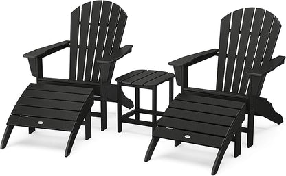 POLYWOOD South Beach 5-Piece Adirondack Chair Set with Side Table & Ottomans