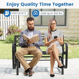 Tangkula 2-Person Outdoor Glider Bench, Patio Rocking Loveseat Chair with Metal Frame, Armrests - Photo 8