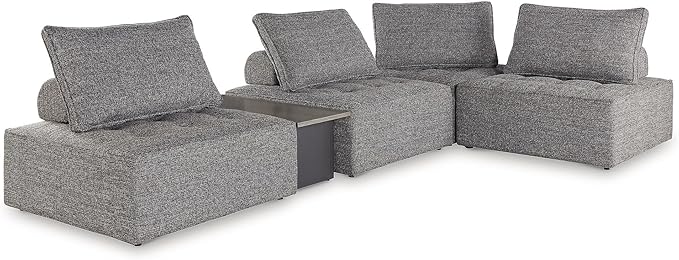 Signature Design by Ashley Bree Zee Right-Arm Facing Contemporary 5-Piece Outdoor Sectional with Tufted Cushion and End - Photo 2