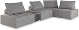 Signature Design by Ashley Bree Zee Right-Arm Facing Contemporary 5-Piece Outdoor Sectional with Tufted Cushion and End - Photo 2