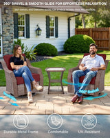 10 Piece High Back Outdoor Patio Furniture Set - Patio Conversation Set with Swivel Rocker Outdoor Chairs Set of 4 and - Photo 3
