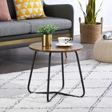 VECELO Patio Outdoor Side Snack Table,Small Round Anti-Rust Metal Style Desk for Garden Balcony,Yard,Living Room - Photo 7