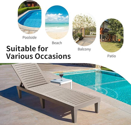 Giantex Set of 2 Outdoor Chaise Lounge Patio Recliner Chair with 5-Position Adjustable Backrest, Weather-Proof & Rust-Resistant Chaise Lounger for Patio, Beach, Balcony, Poolside