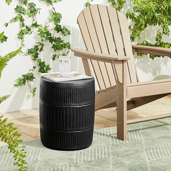 Giltzhome Antique Decorative Garden Stool, 18.5" H Heavy Duty Textured Accent Table, End Side Table - Photo 9