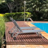 Domi Pool Lounge Chairs Set of 2, Adjustable Aluminum Outdoor Chaise Lounge with Wheels Patio Lounge Chairs - Photo 7