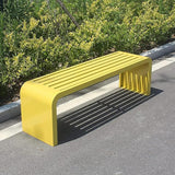 Steel Frame Backless Garden Bench, Durable Outdoor Seating for Patio & Park - Photo 1