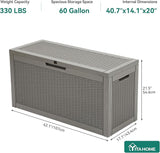 YITAHOME 60 Gallon Outdoor Storage Box, Large Water Resistant Resin Deck Box - Photo 6
